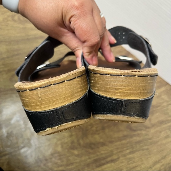 Flexus Anatomic Black Leather Sandals Size 41 - Picture 6 of 11